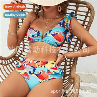High Plunge Sexy Europe Neck Women Swimsu Spl Shoulder One