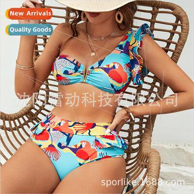 One Shoulder Plunge Spl Swimsu Women C Neck Europe Sexy High