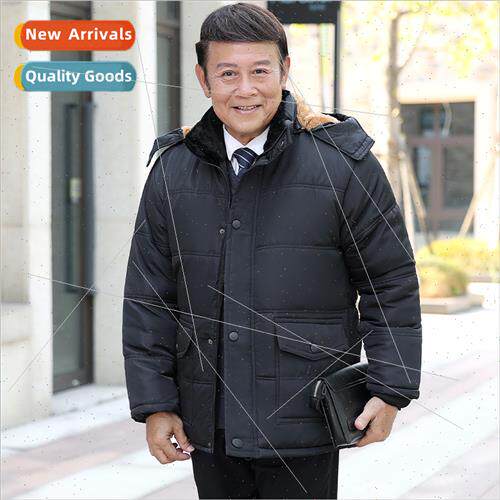Middle-aged elderly cotton coat man padded thickened jacket