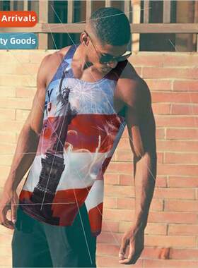 New  American east Asian men tops simple striped T sports un