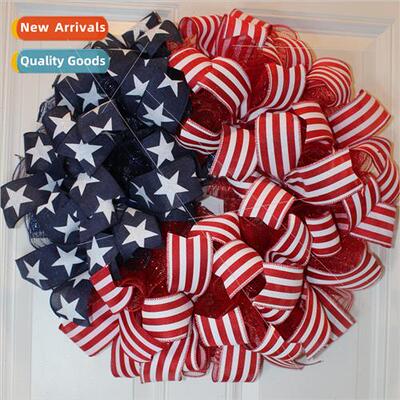 2023 New USA 4th July Independence Day Wreath Door Hanging F