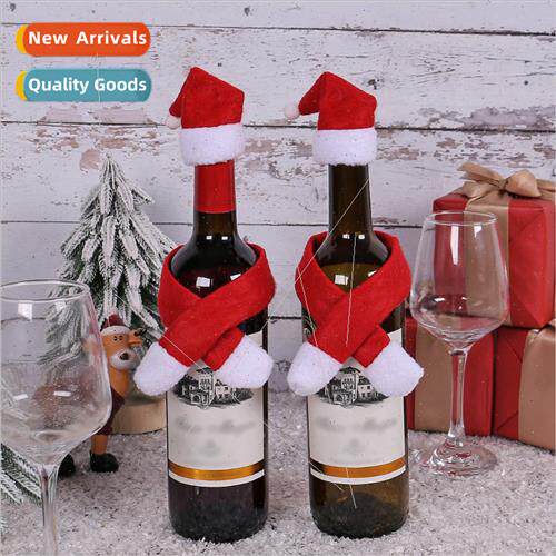 Christmas creative home furnishings woven scarf hat wine bot