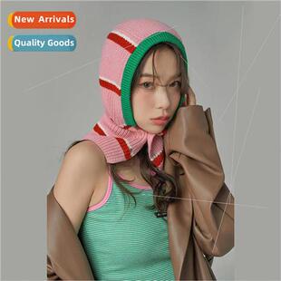 autumn winter warm hat knted head female set Balaclava Korea