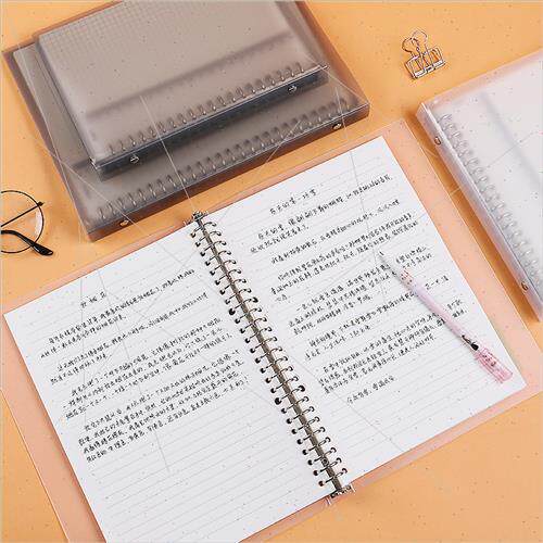 Loose-leaf binder PP horizontal line grid book wh ring metal