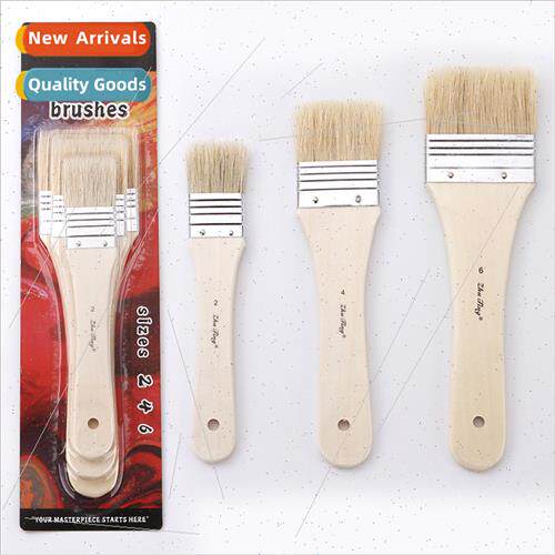 Hog Bristle Oil Painting Board Brush Set 3 Brushes Set Oil P