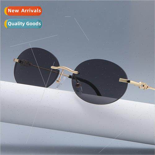 2021 new K oval cut edge sunglasses fashion nd set small eye