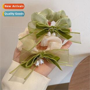 Hair Ribbon BTie Bell Leather Orchid HeadbGirls Bow Flower