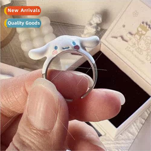 ins cartoon dog ring female girlfriend cute niche open ring