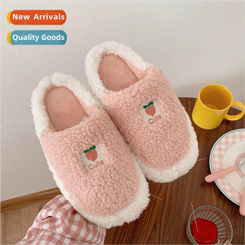 Fluffy cotton slippers female indoor warm home ins cute girl