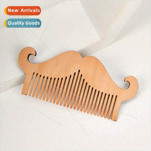 Men Wooden Beard Comb Tool Styling Stencil Card Beard Comb M