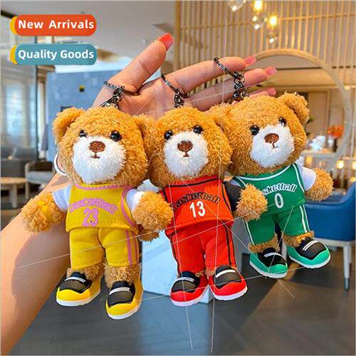 Plush toy bear basketball jersey bear doll keychain bag pend