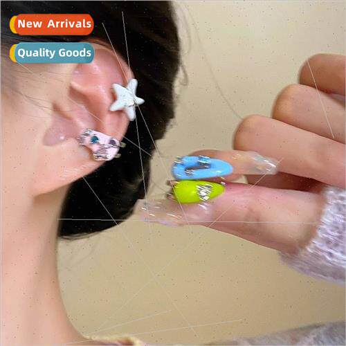 Romantic summer cute dopamine ear clip colorful drip glaze s