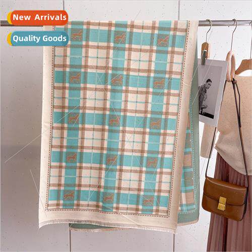 Autumn winter goodies new double-sided small plaid pull flan