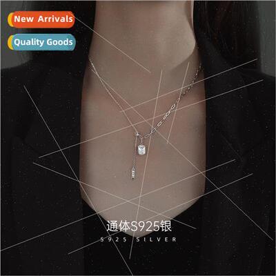 S925 lver Tassel Necklace che Premium Adjustable Zirconia Co