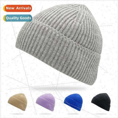 New solid color thick needle bar kn cap Europe American hund