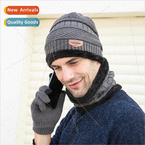 9552 Knted Woolen Hat Scarf Gloves Threepcs Winter Warm Set