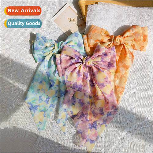 Flower language seeking Fang bow ribbon hair clips gentle sw