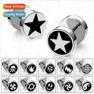 Non-allergenic tanium steel barbell men earrings fashion dum