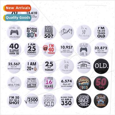 mple ins Arabic numerals fun maths series tinplate brooch cl