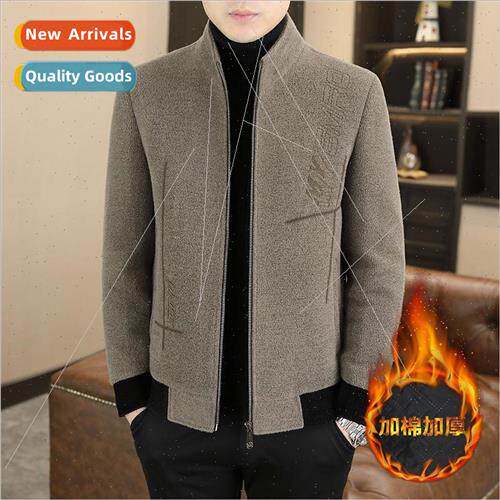 Autumn winter men tweed jacket high-end casual fall youth st