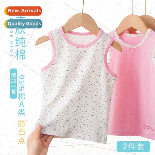 Children undershirt girls floral bow thin top single wear wh