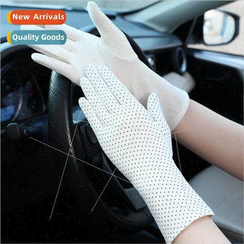 Spring summer sunscreen gloves ice silk -slip gloves breatha