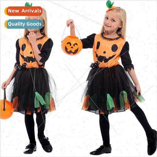 Halloween Cosplay Costumes Children Pumpkin Permance Costume