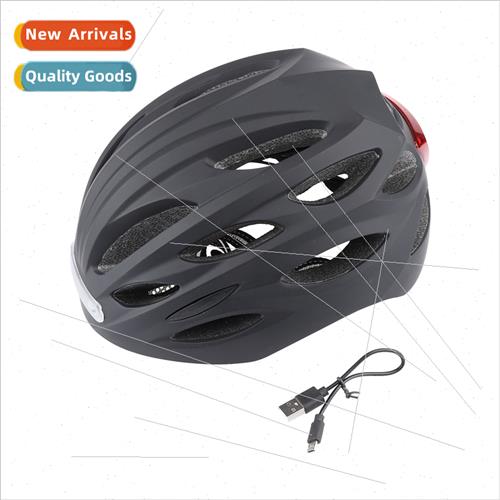 Summer breathable helmet wh lights LED lights cycling warnin - 实物图
