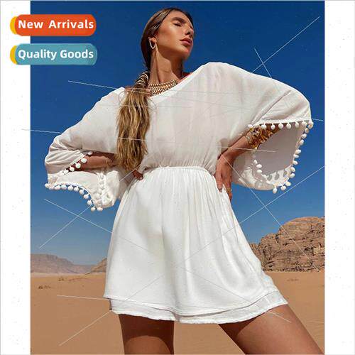 Solid Color Bikini Outer 2023 New Beach Dress Sexy Europe Ho
