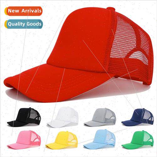 summer new hat men solid color wh breathable mesh baseball c