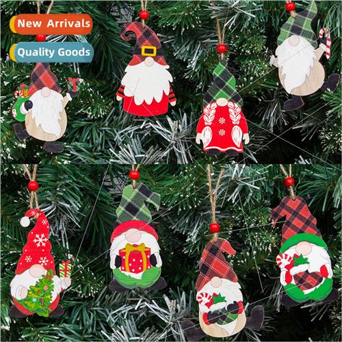 New 16 sets Christmas decorations wooden faceless old man Ru