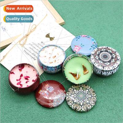 50g Aroma Candle Colour Box Printing Dried Petals Scented  A