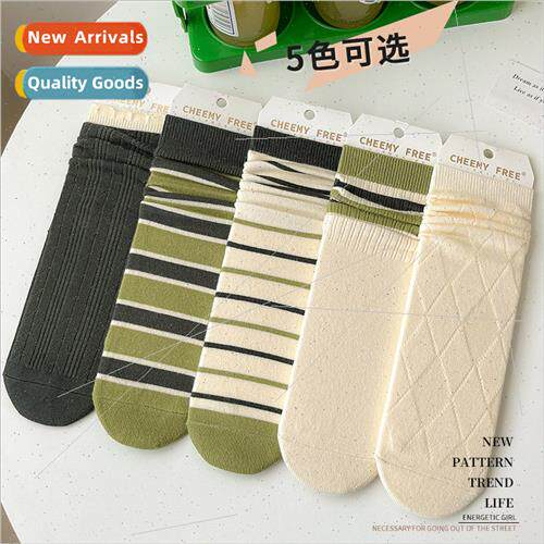 Spring Autumn Summer Japan striped stacked socks American hi