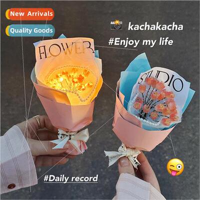 New mini bouquet package props homemade materials night ligh