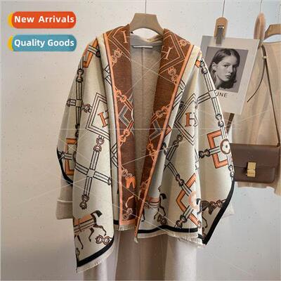 2022 new letter H scarf cashmere blended scarf female fall w