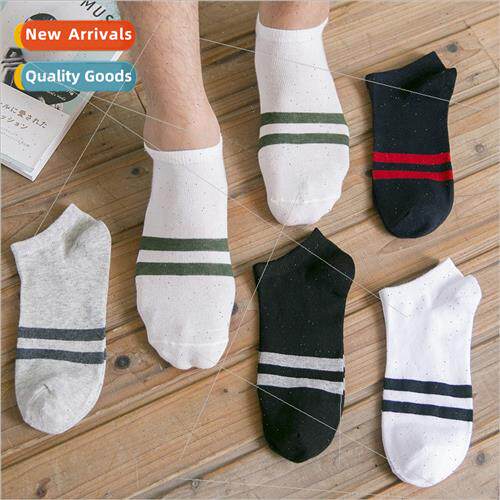 Spring and summer  of casual mens boat socks two bar mens su