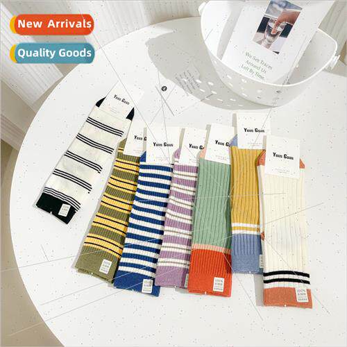 Spring Autumn new cotton mid-calf socks Engl ins sweet strai