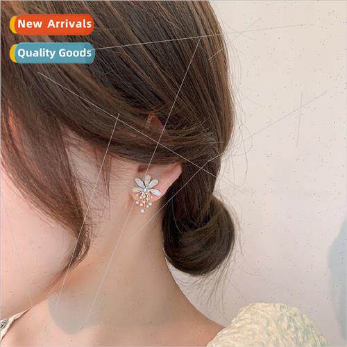 925 silver pin earrings 2022 new tide earrings female flower