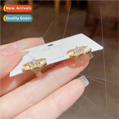 Fashion delicate super flash earrings s925 silver pin niche