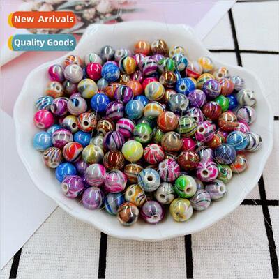 Handmade beads diy material package stripes painted color ro