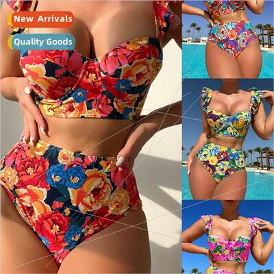 2023 New Plunge Swimsu Europe Printed Sexy Bikini Fashion Wo