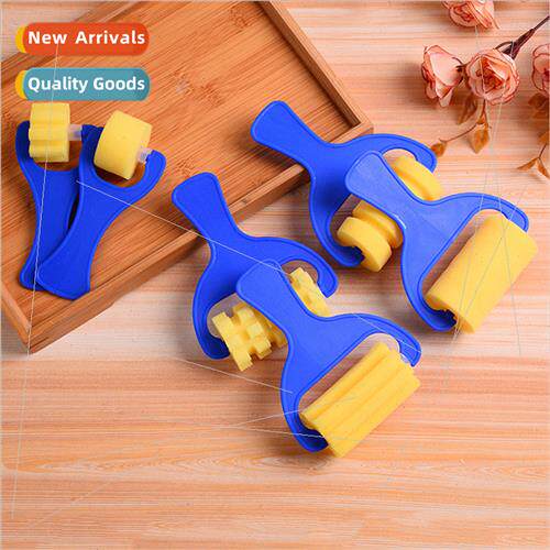 Children blue rod sponge painting brush 6pcs sponge doodle b