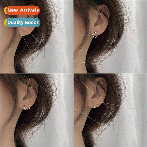 Irregular geometry square earrings female Korea girlfriends