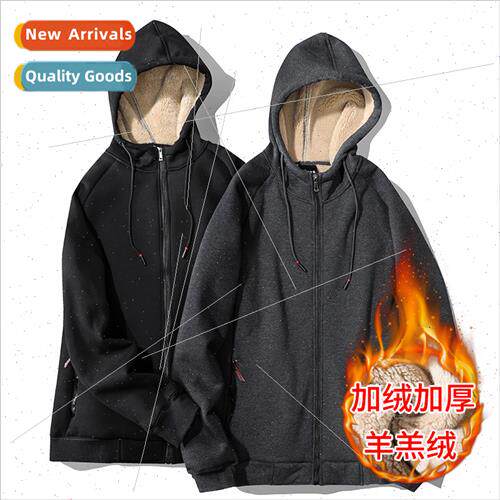 Large size padded thickened lamb wool men jacket jacket wint图片