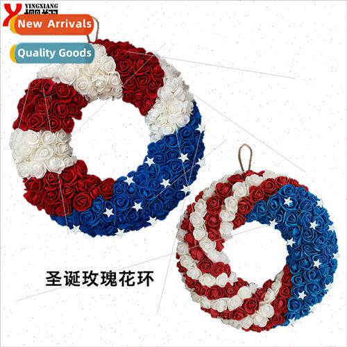 Rose Christmas Wreath Round Wreath Wreath Hanging Home Decor
