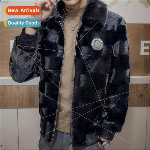 2023 fall winter clothing gold mink fur one coat men jacket