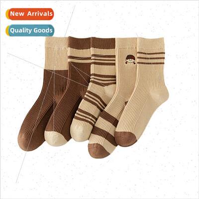 Socks women spring autumn  mid-calf socks Korean outer wear