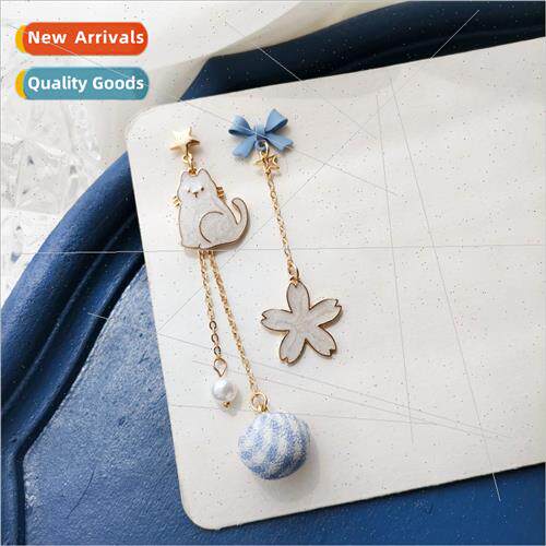 Korea fashion new cat flower earrings creative bunny animal
