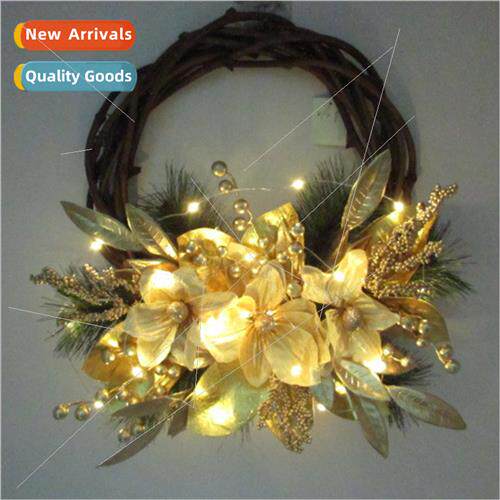 ghtable Christmas Wreath Rattan Door Hanging Half Tree Chris