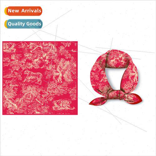 New twill silk women zoo head scarf ~ summer simulation silk